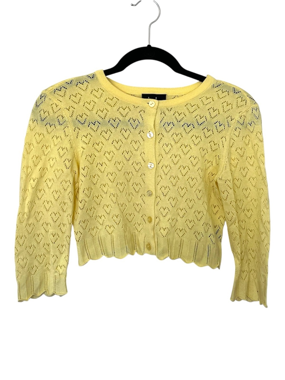 By & By Girl Heart Eyelet Cropped Cardigan Sweater - Kids